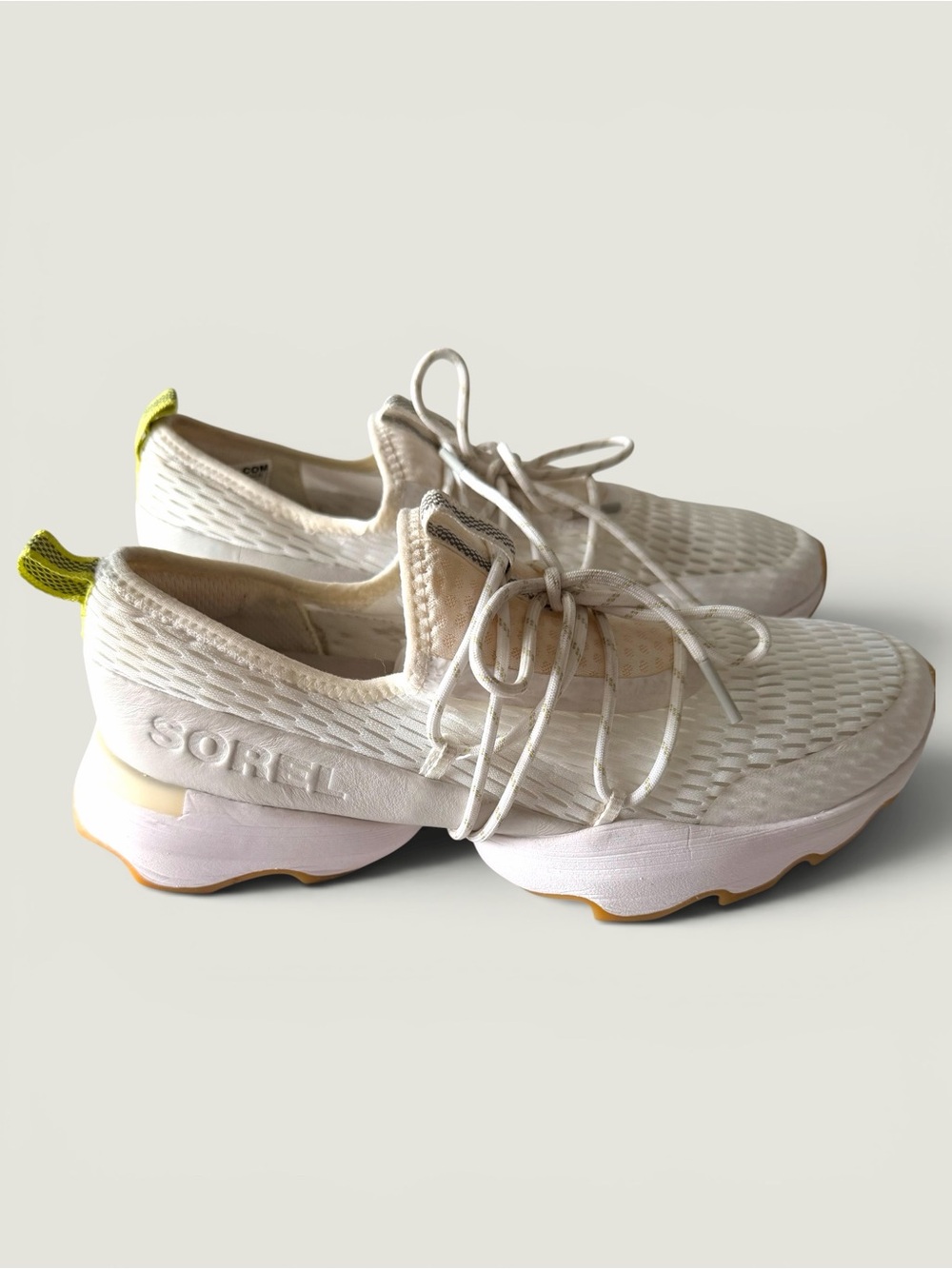 Sorel Women's Kinetic White Knit Lace-Up Sneakers